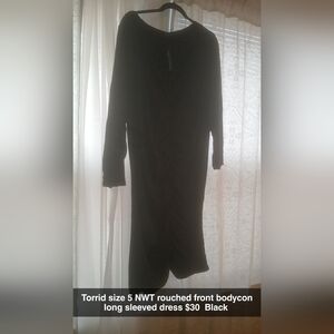 Torrid Elegant Black Long Sleeve Dress